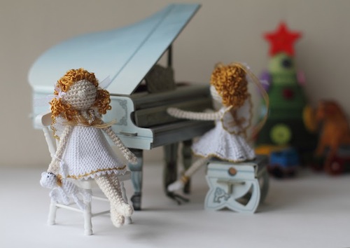 Fancyknittles And Patricks Pieces | Modern Beadwork Miniature Angel Art Dolls by FancyKnittles (Crochet)
