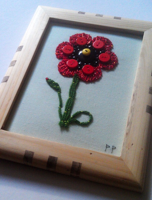 Fancyknittles And Patricks Pieces | Modern Beadwork Poppy by Patricks Pieces (Hand Embroidery)