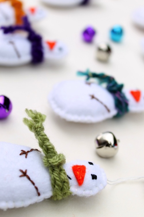 Exploring Etsy - The Ladybird Tree Snowmen Tree Decorations by The Ladybird Tree (Hand Embroidery)
