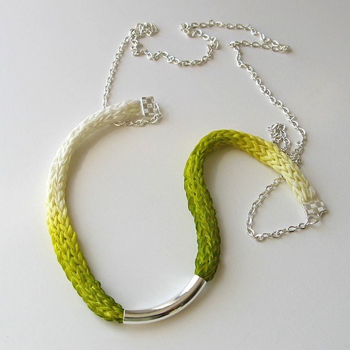 Exploring Etsy - Bstudio Hand dyed Silk Ribbon Necklace by bstudio (Knitted)