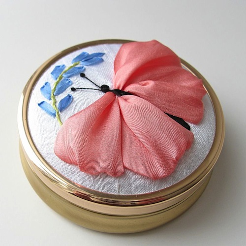 Exploring Etsy - Bstudio Butterfly Jewellery Box by bstudio (Silk Ribbon Embroidery)