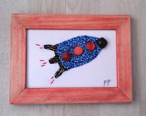 Fancyknittles And Patricks Pieces | Modern Beadwork Space Rocket by Patricks Pieces (Hand Embroidery)