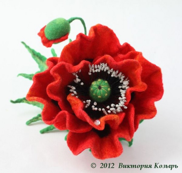 Needle Felt And Fiber Flowers Victoriya Kozyr